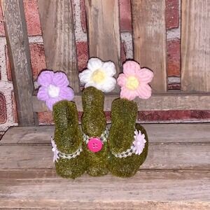 Moss Bunnies tiered tray spring Easter farmhouse decor